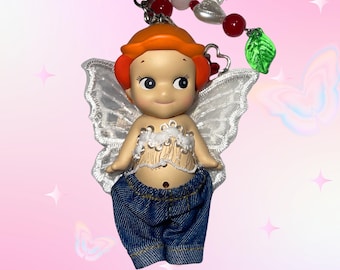 Llavero auténtico de Sonny Angel: Accesorio para bolso con figura de Poppy (Hecho a mano)