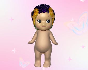 Authentic Bedazzled Sonny Angel Doll – Flower Series Pansy Rhinestone Figure