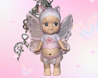 Sonny Angel Keychain- Cherry Blossom- Calico Cat