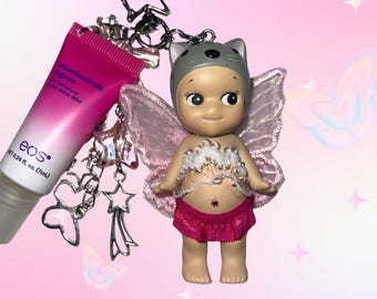 Authentic Sonny Angel Cat Keychain – Handmade Kawaii Figure Bag Accessory