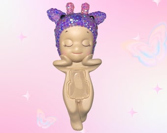 Bedazzled Sonny Angel Giraffe – Rhinestone Doll Figure (Handmade)