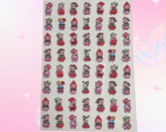 Kawaii Character Nail Stickers: Over 45 Designs for Long Nails
