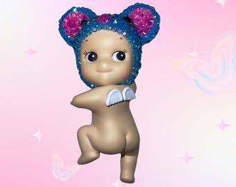 Authentic Custom Bedazzled Sonny Angel Mouse Figure: Handmade Rhinestone Doll