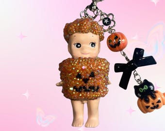 Bedazzled Custom Keychain- Pumpkin