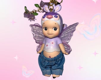 Custom Sonny Angel Keychain- Peacock with Pants Kawaii Figure Charm, Collector Gift, Bag Accessory