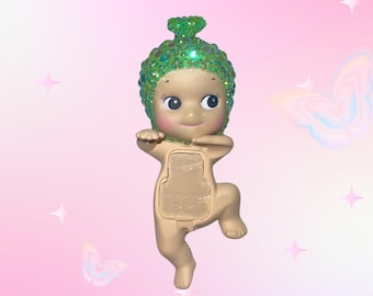 Authentic Custom Bedazzled Sonny Angel Melon Figure: Handmade Rhinestone Doll
