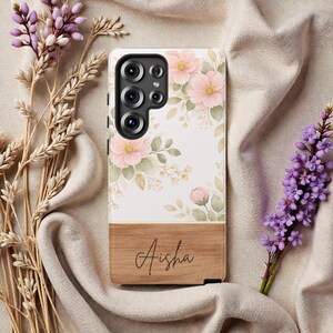 minimalist style floral case, minimalist vibes, personalized with your name, aesthetic prints, durable case, gift for her.