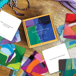 Cartões de Meditação Zen Art Mindfulness Pintura Abstrata Baralho Autocuidado Reflexão Presente Espiritual Ferramentas de Yoga Bem-Estar Inspiração Paz