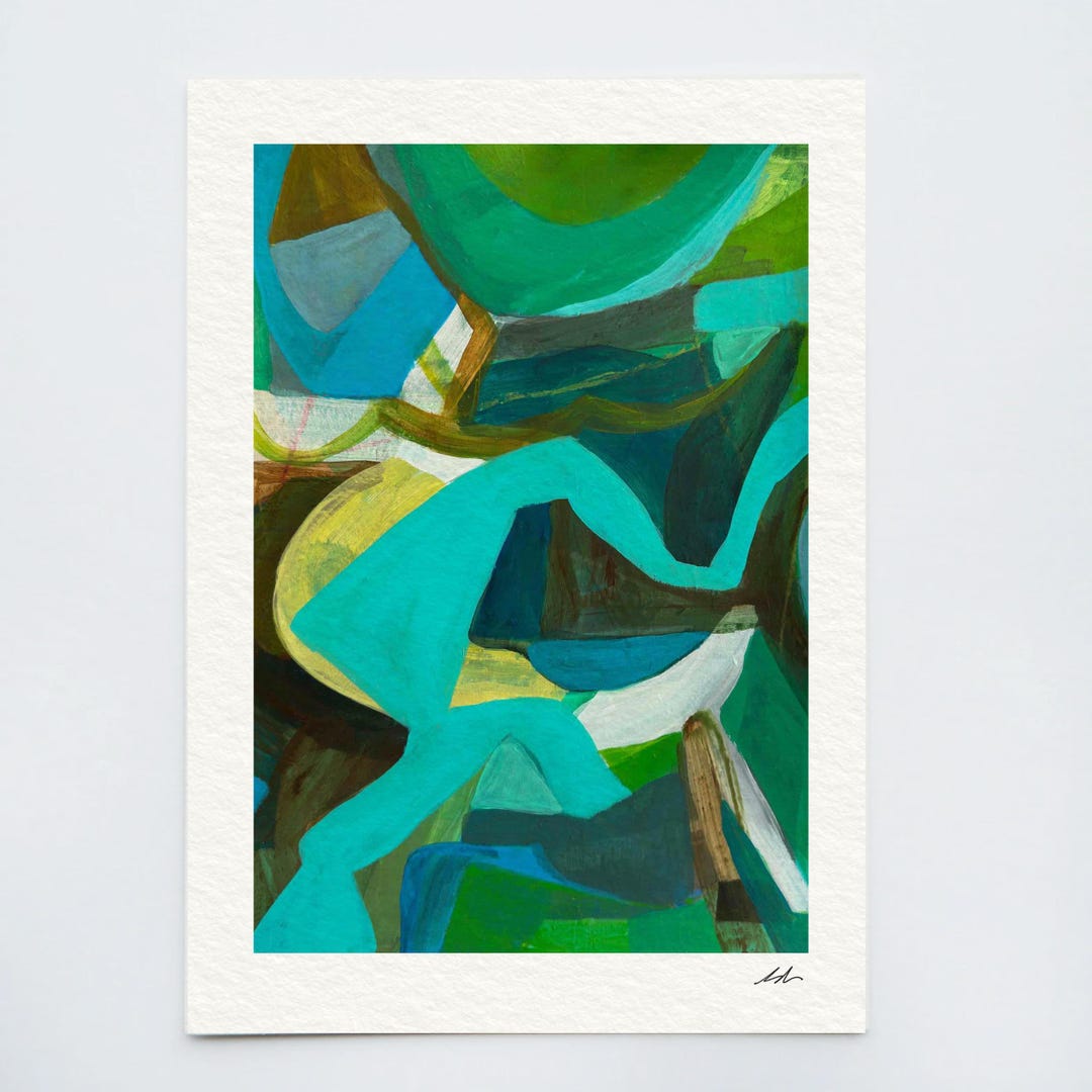 Mythic Design Abstract Green Art Print: Mythic Design - Hand Signed - Etsy