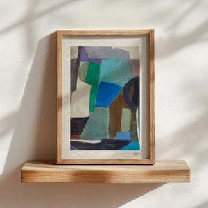 Blue Expressionist Abstract Art Print: Signed Archival Quality, Unframed