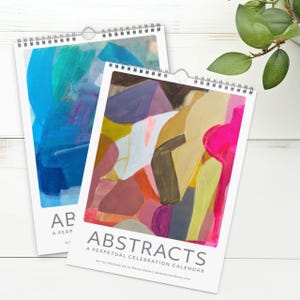 Abstract Art Perpetual Wall Calendar Modern Colorful Reusable Birthday Anniversary Celebration Calendar Special Dates Unique Art Gift