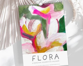 Floral  Perpetual Calendar (A4) - Hand-Painted Birthday & Celebration Art
