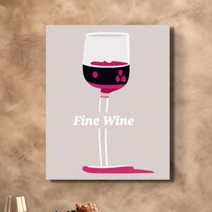 Fine Red Wine Artwork, Wall Decor, Canvas Wall Art. Canvas Wall Decor,Home Decoration, Kitchen Wall Art, Housewarming Gift