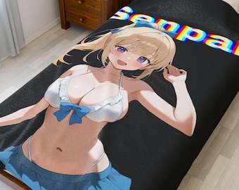 Senpai fluwelen pluche deken | Anime-deken | Manga pluche deken | Deken | Kawaii-animedeken