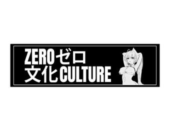 Pegatina de vinilo Zero Culture / JDM / Pegatina impermeable / Calcomanías para autos / Calcomanías para laptop / Pegatinas de vinilo