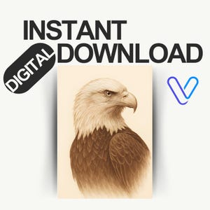 Eagle Wall Art, Eagle Decor, Bird Wall Hanging, Nature Inspired Art, Wildlife Decoration, Home Decor Gift, Digital Download Wall Art