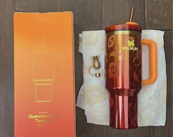 Becher Stanley x Karol g 40 oz, Viral Cup, Blumenmuster, Geschenk