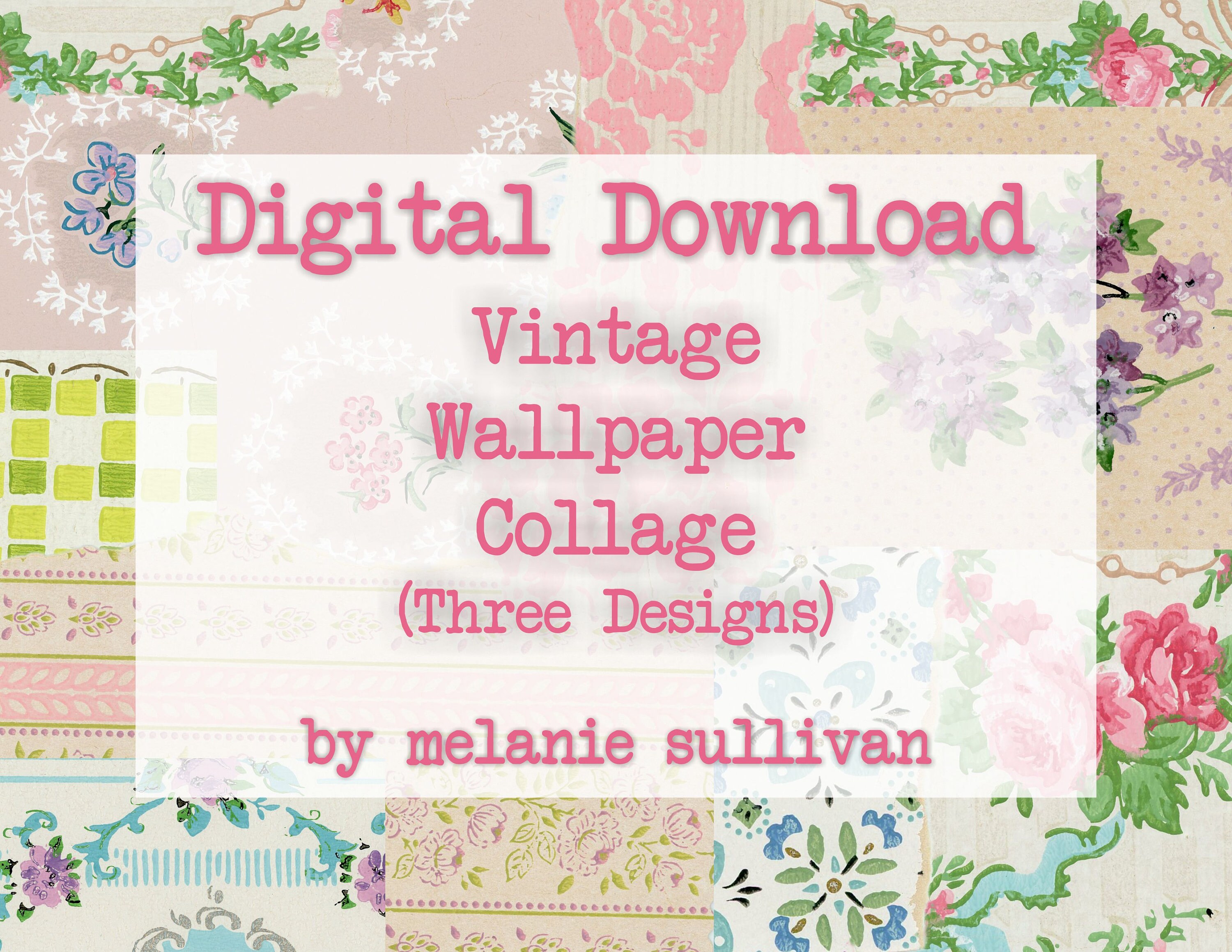 Digital Download: Vintage Wallpaper Collage Soft Florals