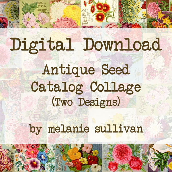 Digital Download: Antique Seed Catalogs - Bright Florals