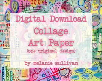 Digital Download: Original Collage Art Paper - Brights I