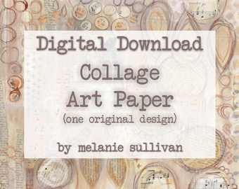 Digital Download: Original Collage Art Paper - Neutrals I