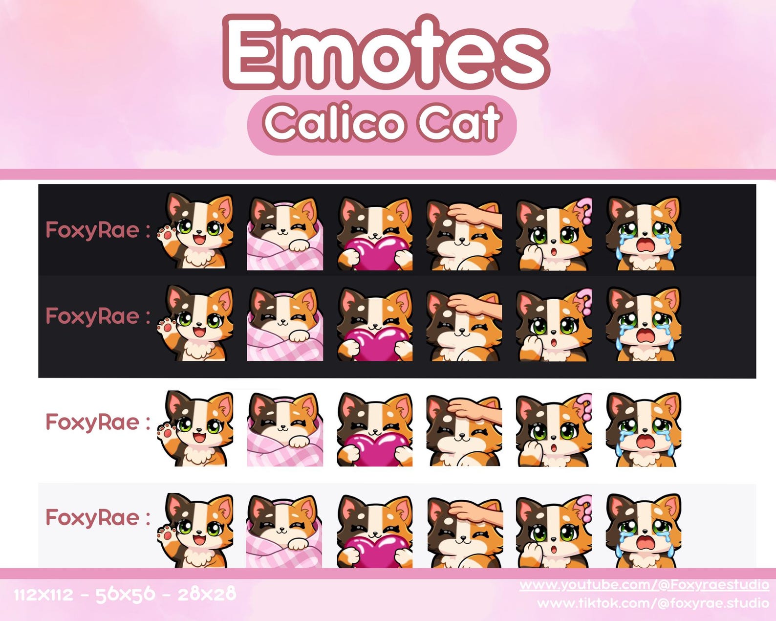 Glückskatzen Emotes Pack - Kawaii Stream Emotes für Twitch, Discord ...
