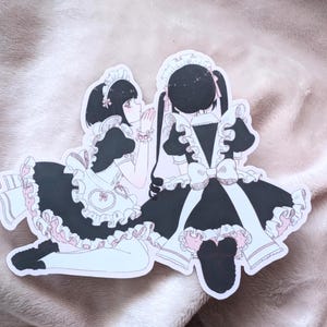 3.5 inch kawaii maids vinyl sticker