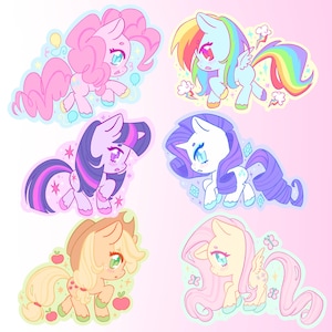 2.5 inch mlp fim pony holographic vinyl sticker or sticker set!