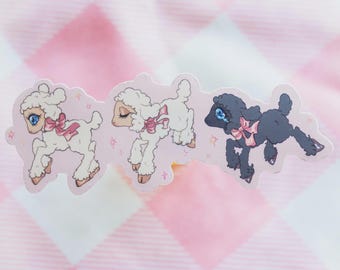 4 inch 2 weiße und ein einsames schwarzes Schaf coquette matte Vinyl Sticker
