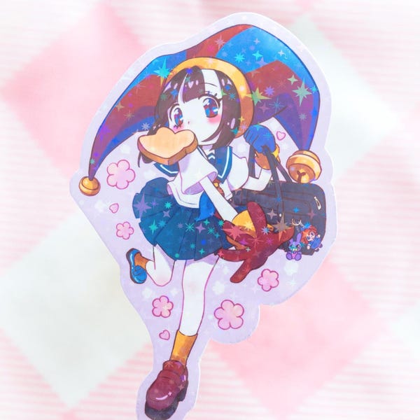 3.5 inch tall School Pomni Vinyl Sticker