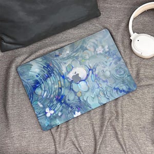 Cat Flowers River New Macbook Case, Hard Laptop Case for Macbook Air 15/13 Pro 13/14/15/16 2021 2022 M2 2023 2024, Custom Macbook Case