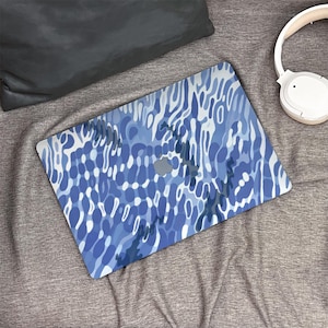 Abstract Blue New Macbook Case, Hard Laptop Case for Macbook Air 15/13 Pro 13/14/15/16 2021 2022 M2 2023 2024, Custom Macbook Case