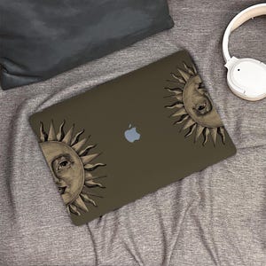 Vintage Sun Eyes New Macbook Case, Hard Laptop Case for Macbook Air15/13 Pro 13/14/15/16 2021 2022 M2 2023 2024, Custom Macbook Case