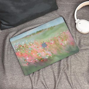 Flowers Art Painting New Macbook Case, Hard Laptop Case for Macbook Air 15/13 Pro 13/14/15/16 2021 2022 M2 2023 2024, Custom Macbook Case