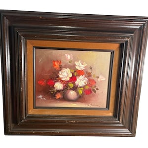 Oil Painting on board &quot;Still Life&quot; flowers in a vase 18&quot;x16&quot;