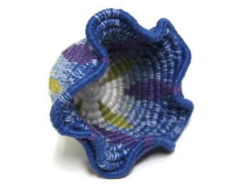 Blue Ombre Morning Glory Miniature Coiled Basket