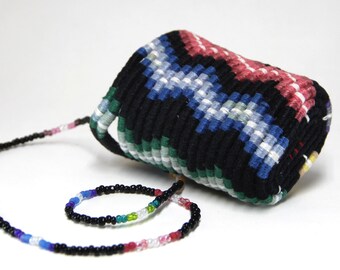 Rainbow Path Miniature Wearable Coiled Linen Basket