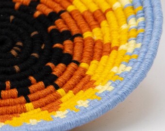 Simple Sunflower Coiled Linen Basket