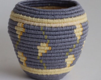 Sun and Shaddow Pathways Coiled Linen Basket