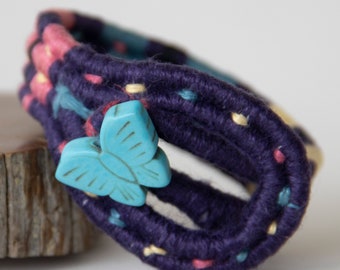 Blue Butterfly Bracelet 6.25"