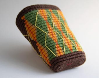 Argyle Wearable Miniature Coiled Linen Basket