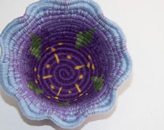 Purple Omber Morning Glory Miniature Coiled Basket
