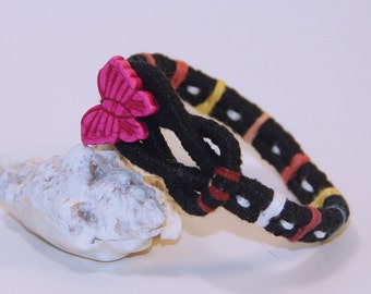 Fuchsia Butterfly Boho Bracelet 7.5"