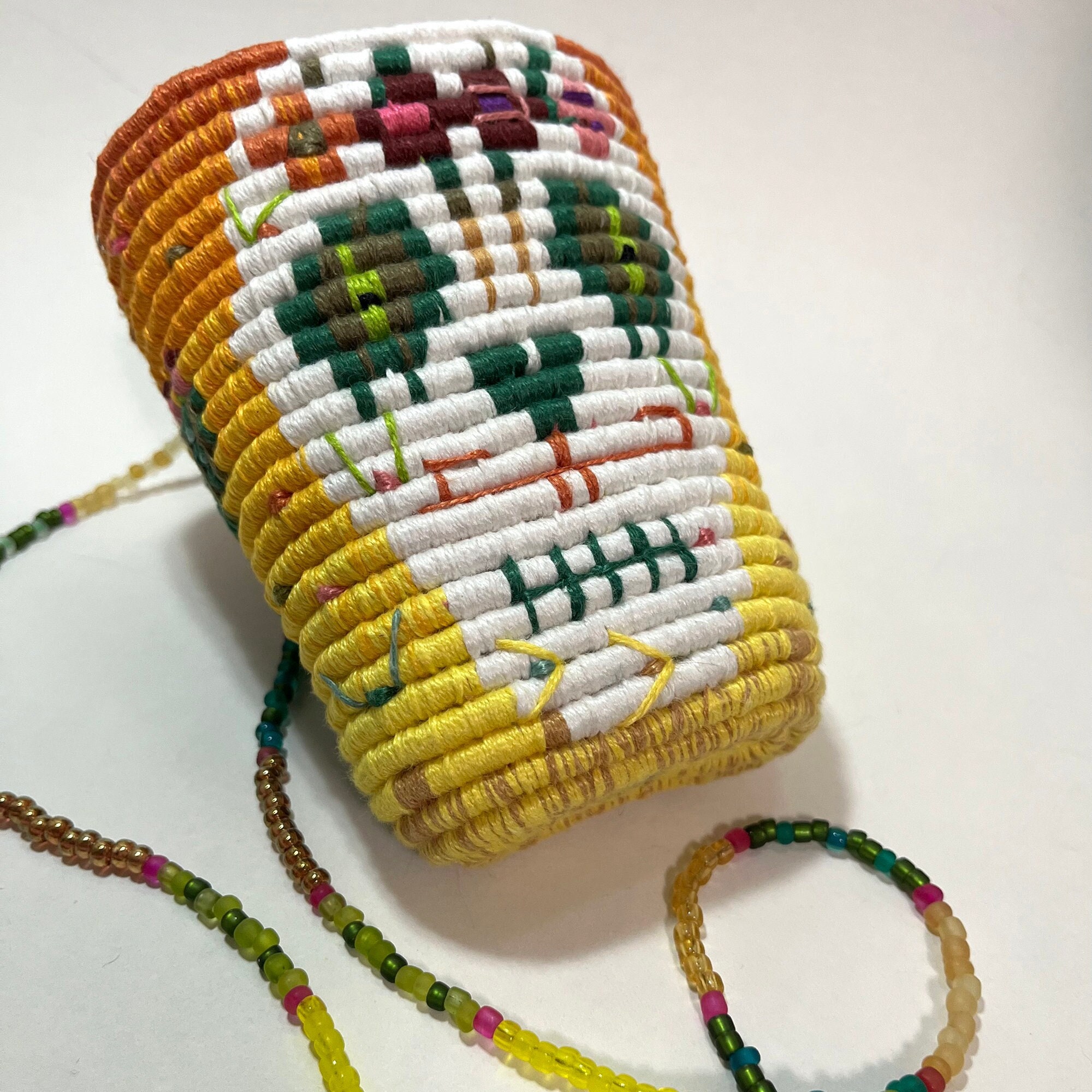 Sunset Desert Dia de los Muertos Contemporary Miniature Wearable Basket