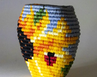 Sunflower Ladybug Miniature Coiled Basket