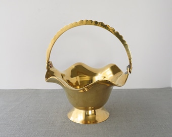 Vintage Brass Bowl Basket