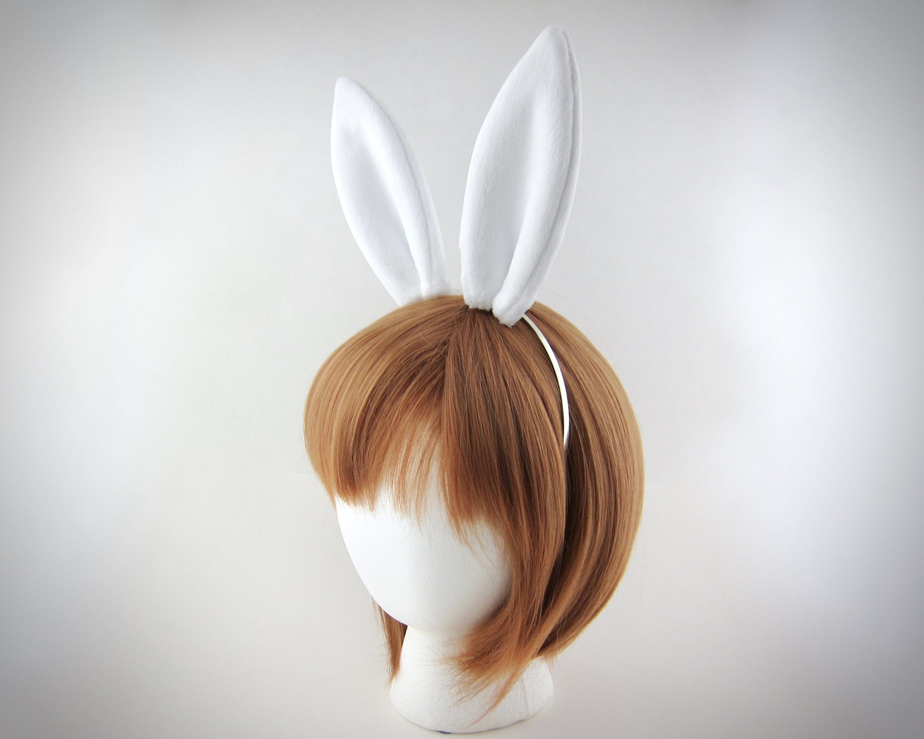 White Rabbit Ears Hair Clips White Bunny Ears Etsy