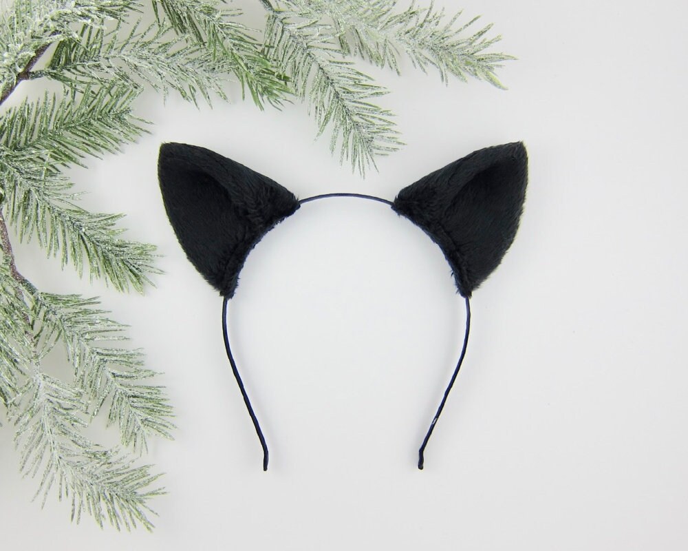 Black Wolf Ears Headband Dog Ears Headband Etsy