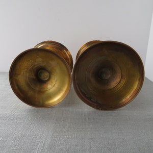 Vintage Brass Pillar Candle Holders image 5