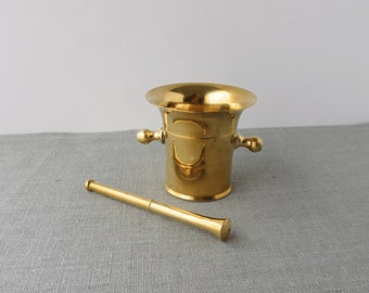 Vintage Brass Apothecary Mortar Pestle Set